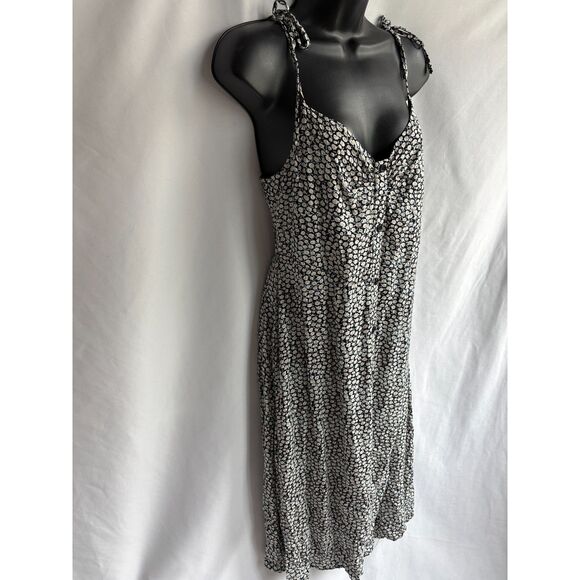 Blush BJ Floral Cottagecore Midi Dress Tie Straps L Prairie Peasant Milkmaid - Picture 4 of 10